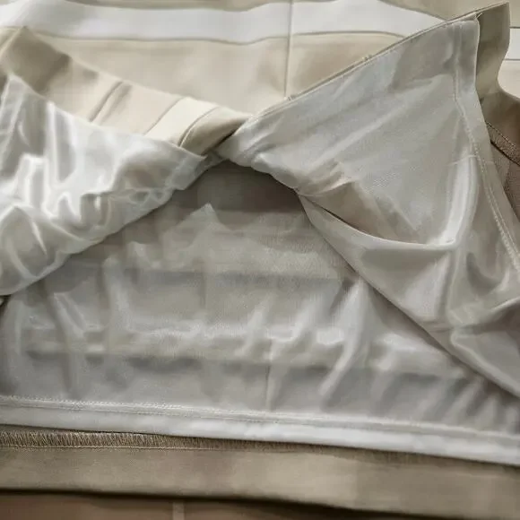 NWT! Jax Gold/Cream Satin Sleeveless Sheath Dress. Size 8 Medium - Picture 6 of 9